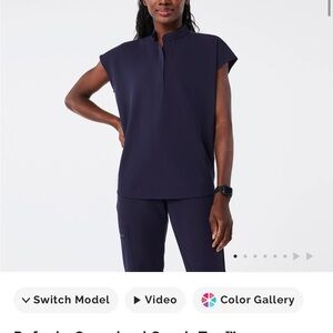 Figs Rafaela Oversized Navy Scrub Top